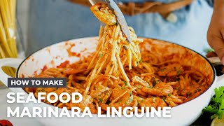 How to Make Quick and Easy Seafood Marinara Linguine [upl. by Swan]