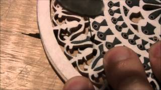 Cutting an oud rosette by hand [upl. by Fronia]