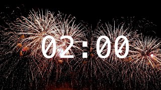 2 Minute Countdown Timer with Alarm  Relaxing Music  Fireworks Timer [upl. by Enovi695]