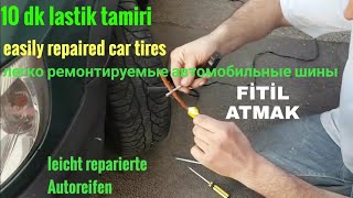 10 dk kolay lastik tamiri facilement répare pneus voiture repaired легко ремонтируемые BECERI TV [upl. by Ulda]