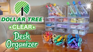 CLEAR Desk Organizer  Easy amp Stunning Organization Idea  Dollar Tree DIY [upl. by Nahtaoj]