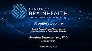 Speech Production and Sensorimotor Control Deficits in PostStroke Aphasia Roozbeh Behroozmand PhD [upl. by Pimbley]