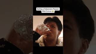 Eating a Habanero Pepper Mid Convo 😭😭 funny challenge youtube fyp [upl. by Portwine998]