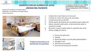 Telecapacitación  Desinfección hospitalaria en superficies altas y bajas [upl. by Acir654]