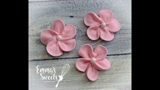 How to Make Royal Icing Apple Blossom Flowers by Emmas Sweets [upl. by Hurd252]