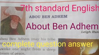 7th standard English About Ben Adhem poem complete question answer youtube browse [upl. by Johnathan]