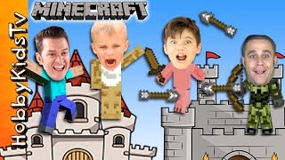 MINECRAFT Castle Challenge Build Video Gaming Fun with HobbyKidsTV [upl. by Giselbert547]