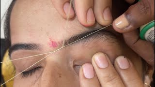 Eyebrow threading👩‍💼Eyebrow threading tutorialeyebrowseyebrow tutorial threading [upl. by Arised928]