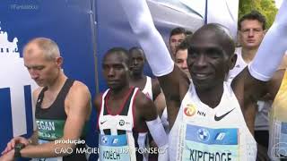 Fantástico  Novo Recorde Mundial da Maratona  Eliud Kipchoge  New World Record Marathon Berlin [upl. by Ennayehc81]