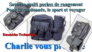 SACOCHE MULTIPOCHES DE RANGEMENT POUR LA RANDONNÉE LE SPORT ET VOYAGER DUOMISHU [upl. by Yajet]