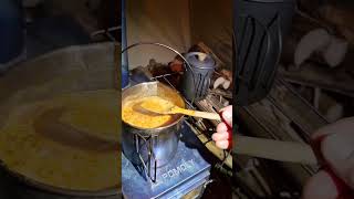 Cooking on POMOLY wood stove，cheese lover [upl. by Medwin]