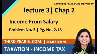 How to calculate Taxable Income from Salary  Problem No3 Pg No 218 [upl. by Leinad]