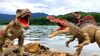 SPINOSAURUS VS INDOMINUS VS MEGALODON  Jurassic World Dinosaur Fan Movie Jurassic World [upl. by Phaedra]