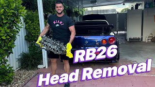 Nissan R34 GTR Midnight Purple 3 Vspec Build Pt3 Intake and Head removal [upl. by Lexa]