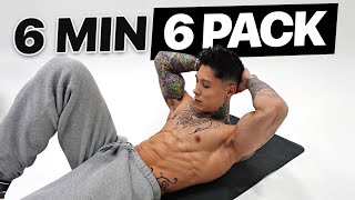 6 Minute 6 Pack ABS Workout You Can Do Anywhere No Rest [upl. by Fen]