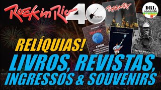 ROCK IN RIO 40 ANOS RELÍQUIAS LIVROS REVISTAS INGRESSOS E SOUVENIRS DO FESTIVAL [upl. by Wiedmann]