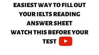 IELTS Academic  Filling Reading Answer Sheet [upl. by Togram816]