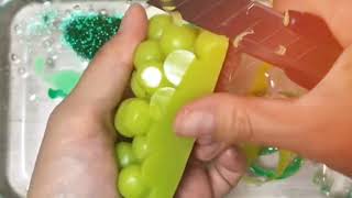 Gettin Glam Green Grape Slime Makeover ASMR asmr slimemixing soothingsounds [upl. by Oswald]