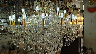 Crystal Hanging Chandelier  Fuad Amin Lighting  Dubai Light Market [upl. by Johanan]