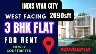 3 Bhk west facing flat for Rent in Indis Viva City Gated Community  Kondapur kondapur hyderabad [upl. by Adnala]