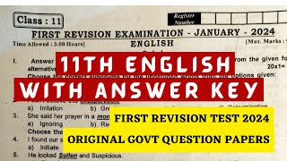 11th English First Revision Test 2024 Question Paper  11th English 1st Revision Question paper 2024 [upl. by Etselec386]