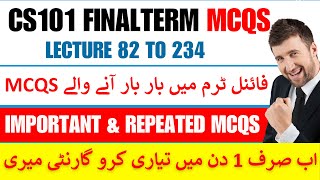 CS101 Important amp Repeated MCQS Final Term 2024 Cs101 final term preparation 2024 cs101 final mcqs [upl. by Gotthard]