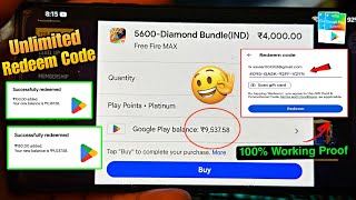 New Method  free redeem code for playstore at ₹0  How to get free google redeem code [upl. by Massingill]