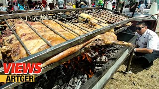 Roasting A Whole Lamb At The Nomadic BBQ Festival  Mongolian Street Food  Views [upl. by Yuri]