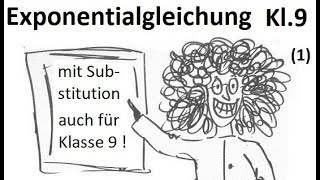 Lösen einer Exponentialgleichung mit Substitution Klasse 9 1 [upl. by Nedra425]