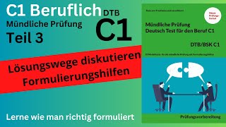 Lösungswege diskutieren  Deutsch Beruf C1 Teil 3  Formulierungshilfen telc  Mündliche Prüfung [upl. by Gonta]