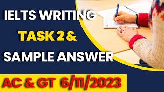 IELTS Writing Practice Test 2023 with Answer  6112023 [upl. by Royden]