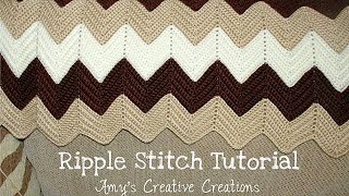 How to Crochet Ripple Stitch Afghan Blanket Tutorial  DIY Crochet Blanket [upl. by Acnoib]