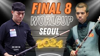 Tran Quyet Chien vs Kim Jun Tae Final 8 Seoul World Cup 3 Cushion Billiards 2024 [upl. by Rizas]