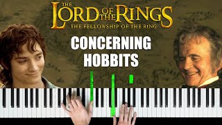 The Lord of the Rings  Concerning Hobbits  Piano Cover amp Tutorial [upl. by Sawyere]