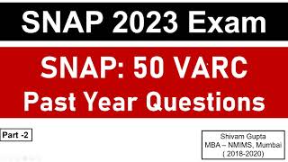 SNAP 2023 Exam 50 Verbal Ability SNAP Past Year Questions  Part 2  Mission SIBM Pune [upl. by Lennard]