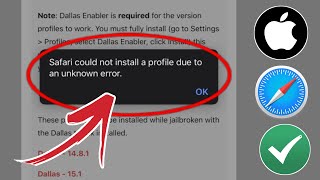 고치다 iPhone의 알 수 없는 오류로 인해 Safari가 프로필을 설치할 수 없습니다 [upl. by Chapell]