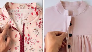 2 Proven methods collar neck design kurti cutting and stitching Very nice simple and easy [upl. by Stochmal]