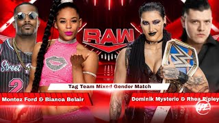 WWE 2K23  Tag Team Mixed Gender Match  Montez Ford Bianca Belair VS Rhea Ripley Dominik Mysterio [upl. by Eenwahs]