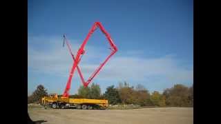 unfold Arms Putzmeister M 626 ausfalten stand up a concrete pump [upl. by Irollam302]