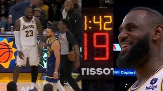 LAKERS VS GSW BIZZARE ENDING HUGE SHOT CLOCK MALFUNCTIONS MADE LBJ amp STEPH PISSED [upl. by Asusej]