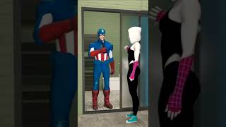 Captain America vs Gwen  What is Captain America doing in the bathroom shorts marvel animation [upl. by Gunzburg]