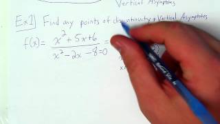 Rational Functions Finding Points of Discontinuity Holes and Vertical Asymptoes [upl. by Betti]