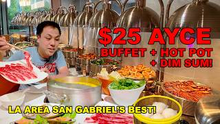 25 AYCE Wagyu Beef Hot Pot amp Buffet  Dim Sum LA San Gabriels Happy AYCE Hot Pot [upl. by Kaenel851]