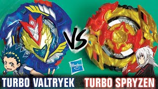 Valt VS Shu in HYPERSPHERE  Turbo Valtryek V3 VS Turbo Spryzen S4  Beyblade Burst Turbo [upl. by Akiaki]