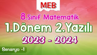 8Sınıf Matematik 1Dönem 2Yazılı Ortak Sınavı 20232024 Senaryo1 [upl. by Salba]