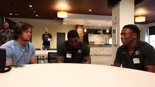 LaVonta Bentley and Colton Hood at CU Media Day [upl. by Oicirbaf974]