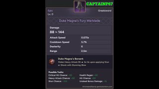 THRONE AND LIBERTY DUKE MAGNAS FURY WARBLADE EPIC ITEM OVERVIEW [upl. by Tobiah497]