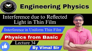 Interference due to Reflected Light in Thin Film  Interference in Uniform Thin Film  L 34 Physics [upl. by Veal333]