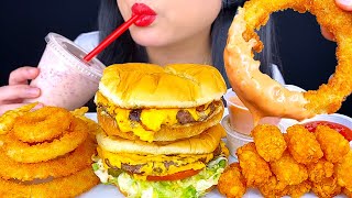 ASMR GIANT FAIR CHEESEBURGER ONION RINGS amp TATER TOTS  MUKBANG  ASMR Phan [upl. by Anitan]