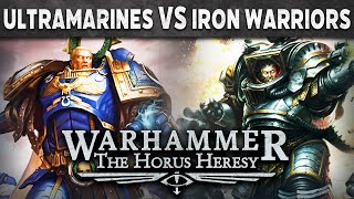 Iron Warriors vs Ultramarines Horus Heresy Battle Report [upl. by Jehiel277]